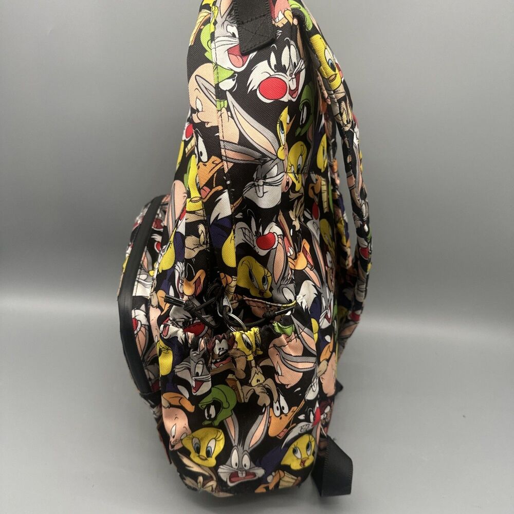 Vtg Converse X Looney Tunes Canvas Backpack All Over Print Bugs Taz Road Runner - Picture 5 of 9